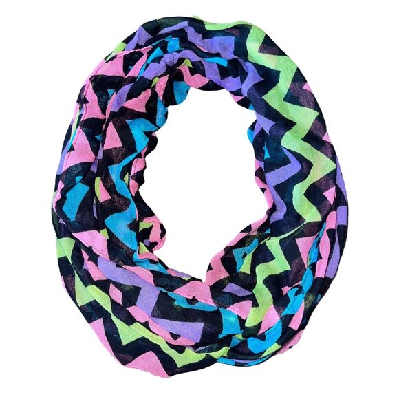 HM Infinity Scarf Lot Braided Slouchy Tie Dye Color Block Stars Chevron Purple - Picture 9 of 15